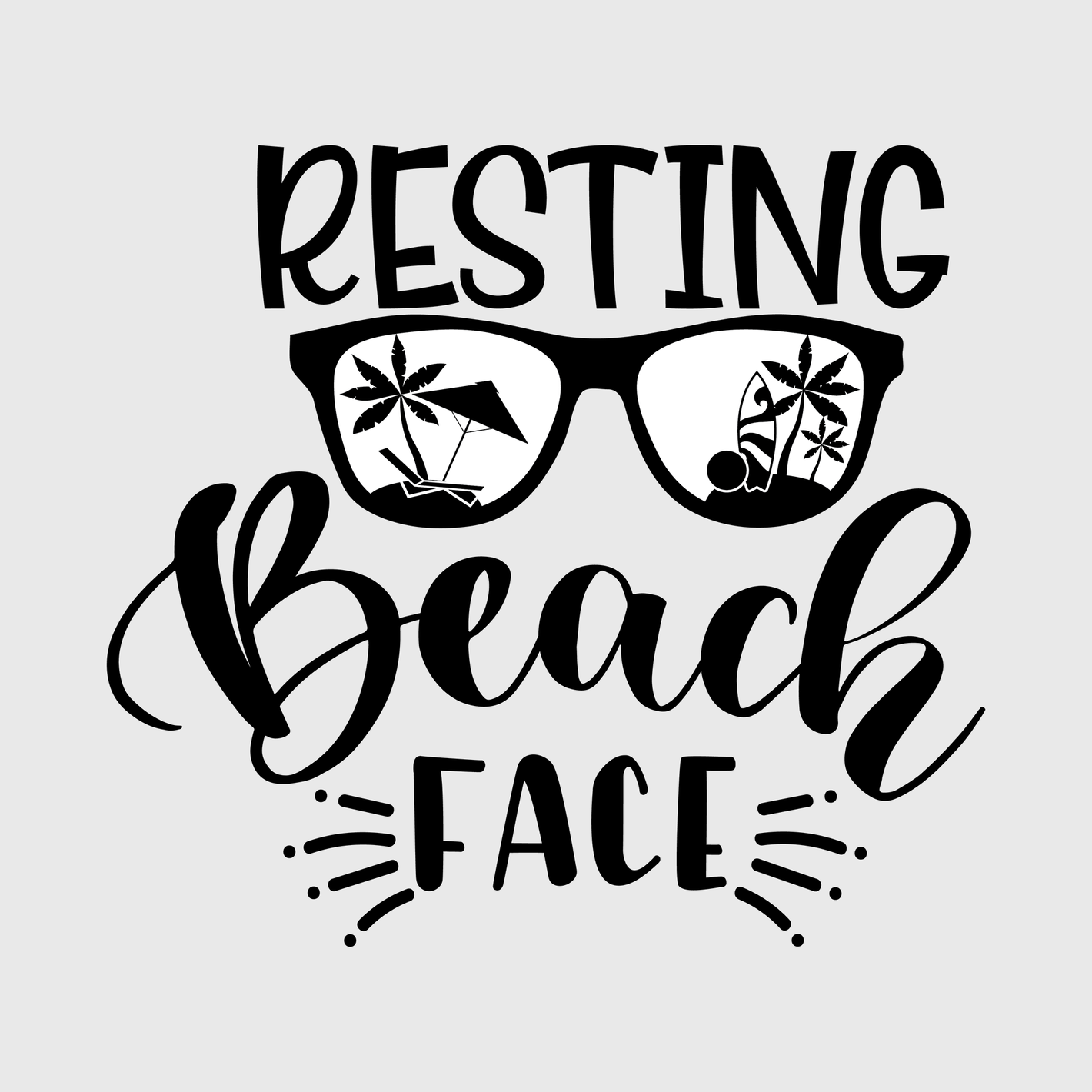 Resting Beach Face Summer Vibes Transfer