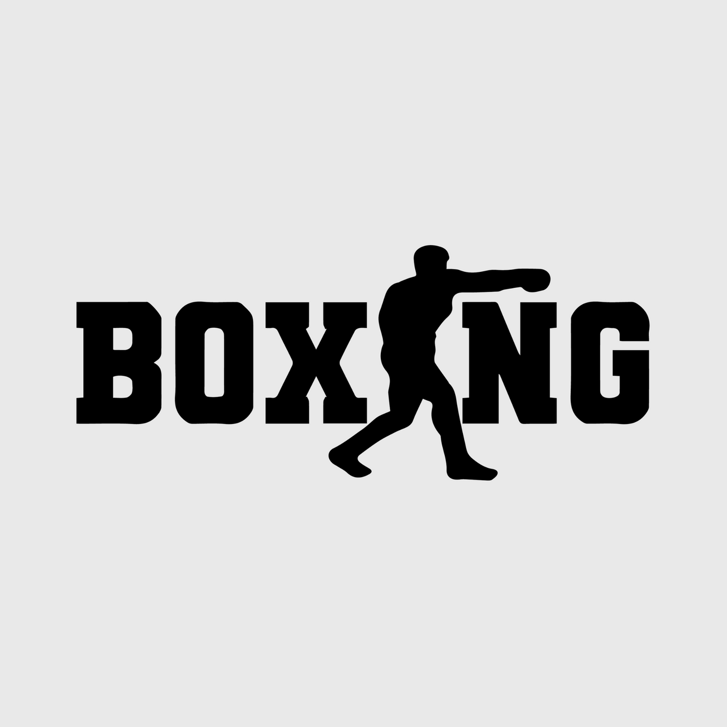 Boxing Fighter Silhouette Transfer