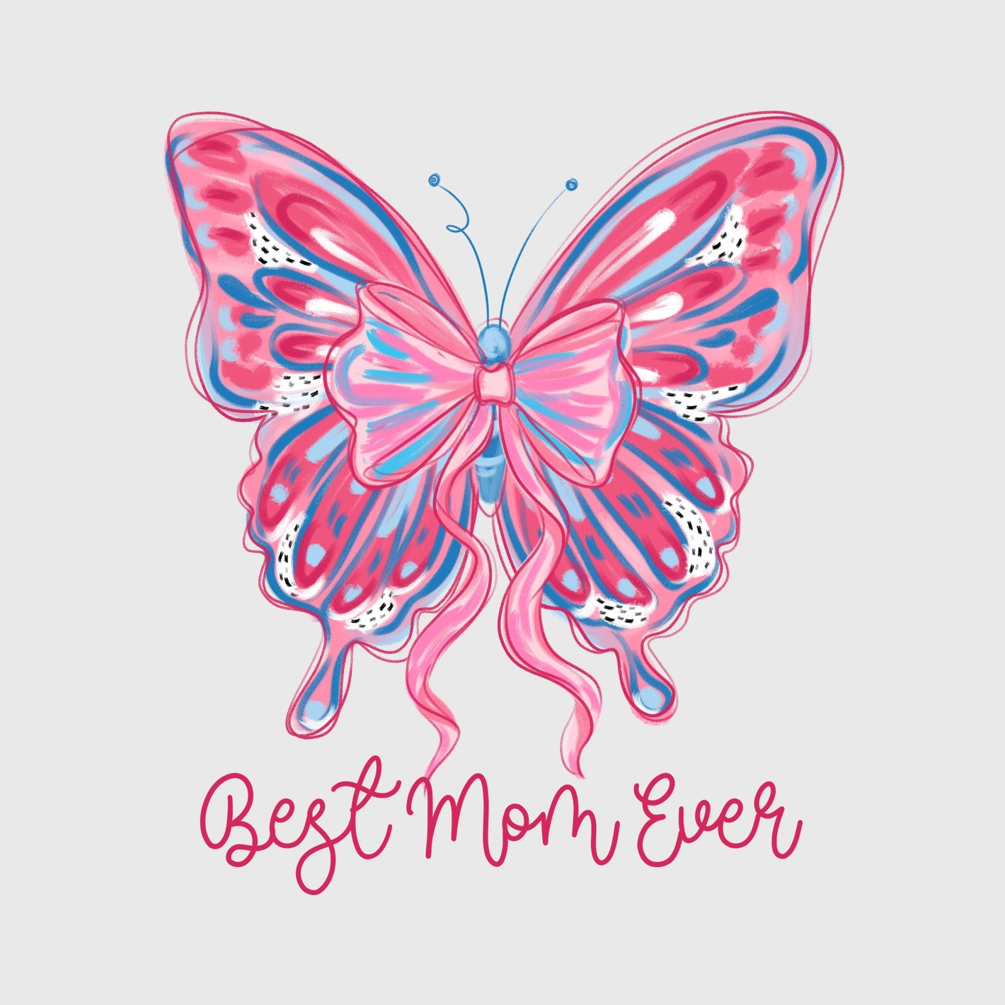 Best Mom Ever Butterfly Transfer