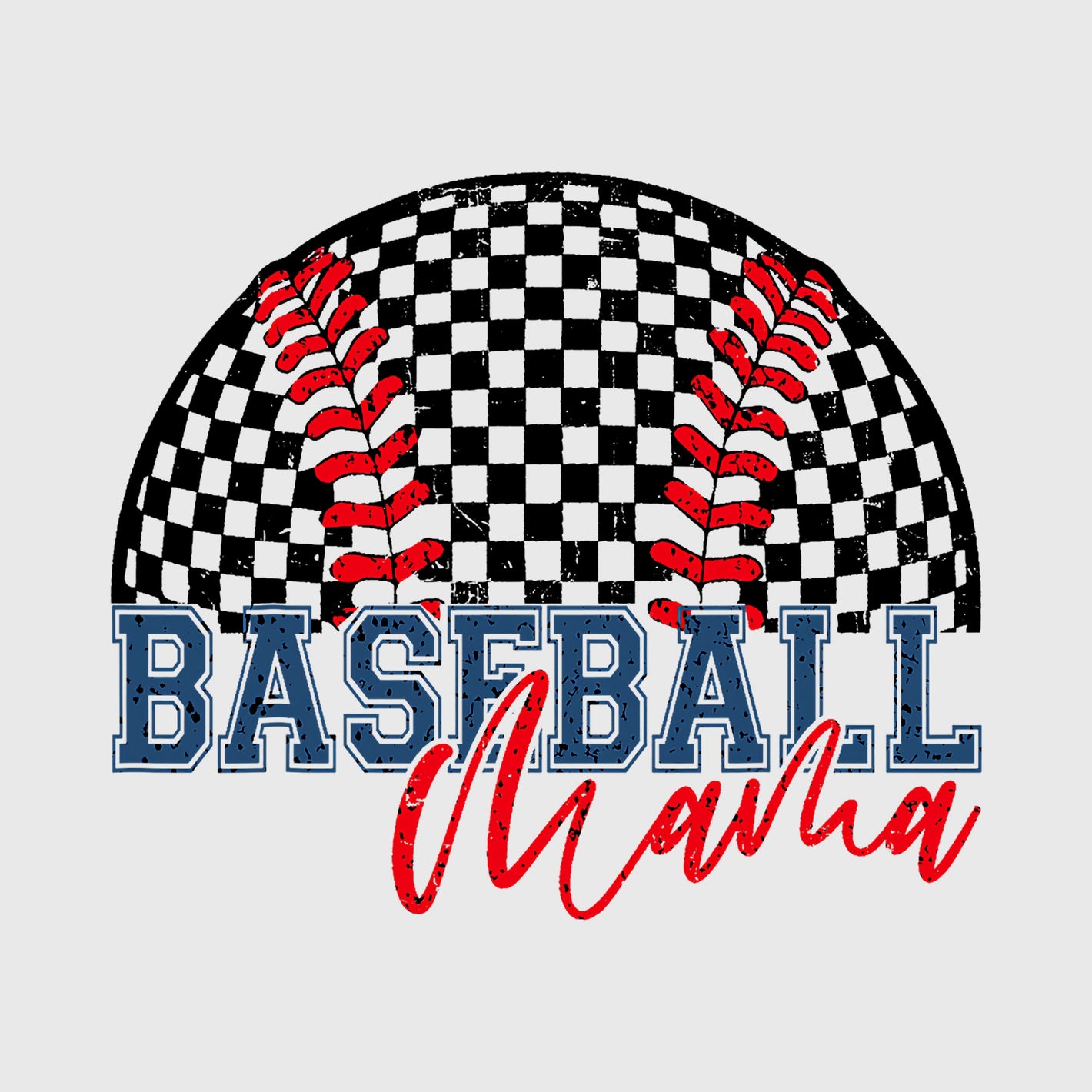 Checkered Crown Baseball Mom Transfer