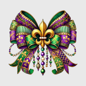 Beaded Crown Bow Transfer