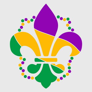 Fleur-de-lis Mardi Gras Colors Transfer