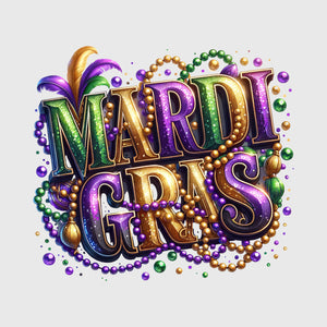 Glitter Burst Mardi Gras Transfer