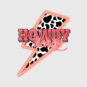 Howdy Pink Hat Transfer