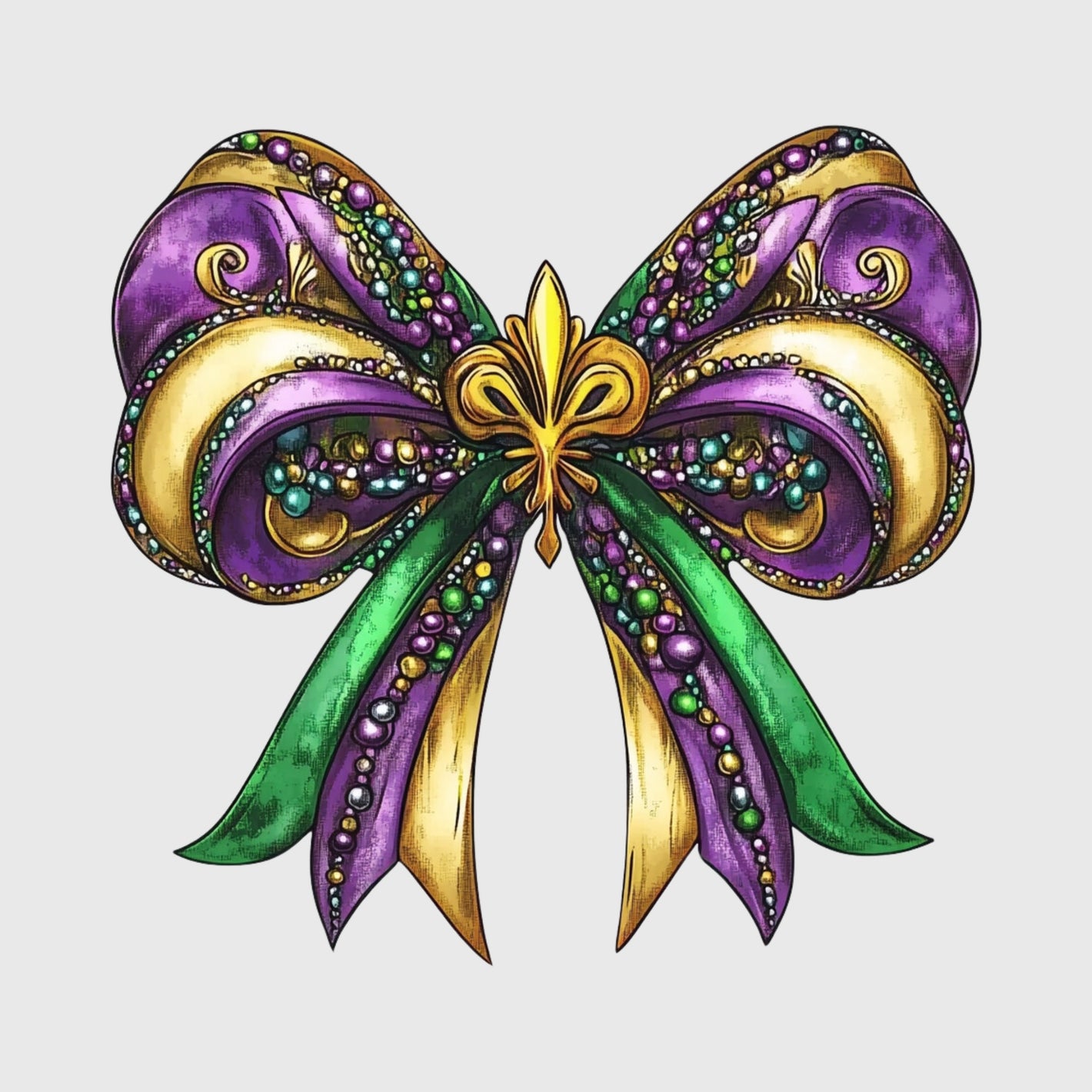 Purple Gold Carnival Ribbon Transfer