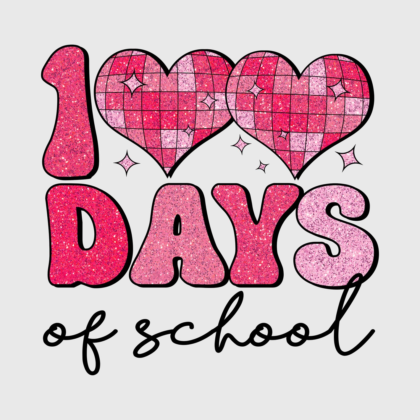 Heart-Shaped 100 Days Of School Transfer