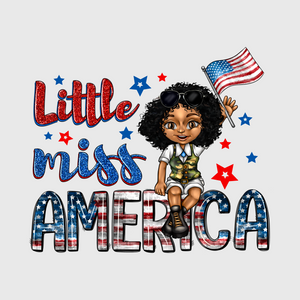 Little Miss America Patriotic Transfer