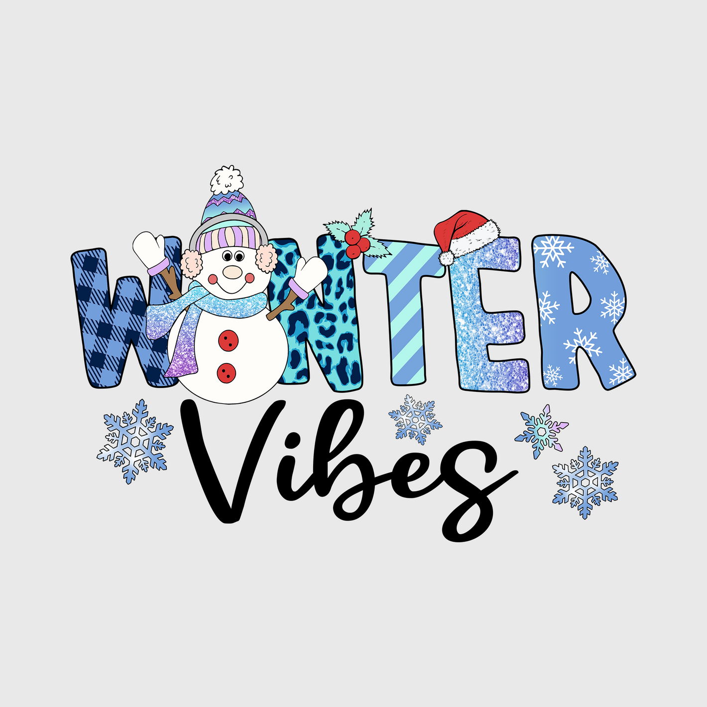 Winter Vibes Snowman Transfer