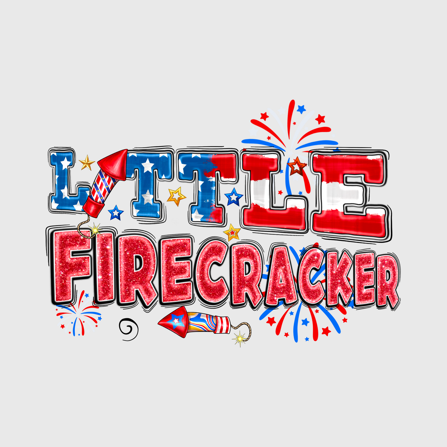 Little Firecracker Patriotic Transfer