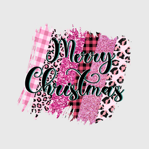 Merry Christmas Pink Leopard Transfer