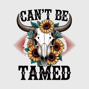Sunflower Skull Western Transfer