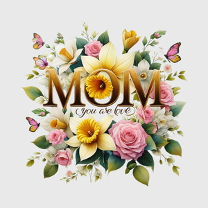 Mom with Colorful Florals Transfer