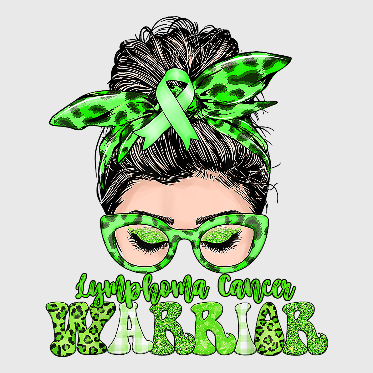 Lymphoma Awareness Bandana Girl Transfer