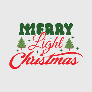 Merry & Bright Christmas Green Transfer