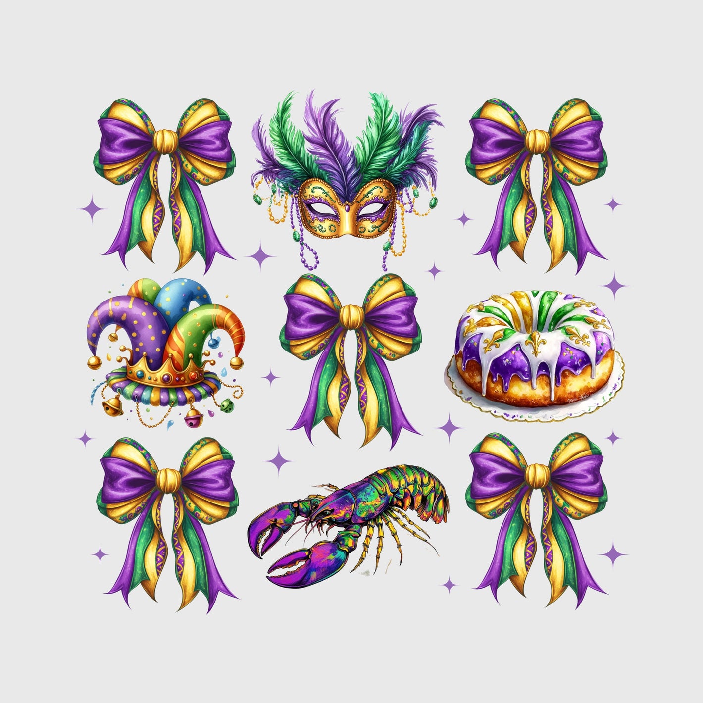 Mardi Gras Icons Grid Transfer