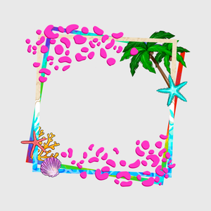 Summer Frame Floral Transfer