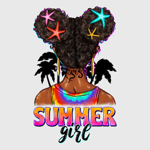 Summer Girl Palm Silhouette Transfer
