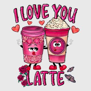 I Love You Coffee Cup Valentine Transfer