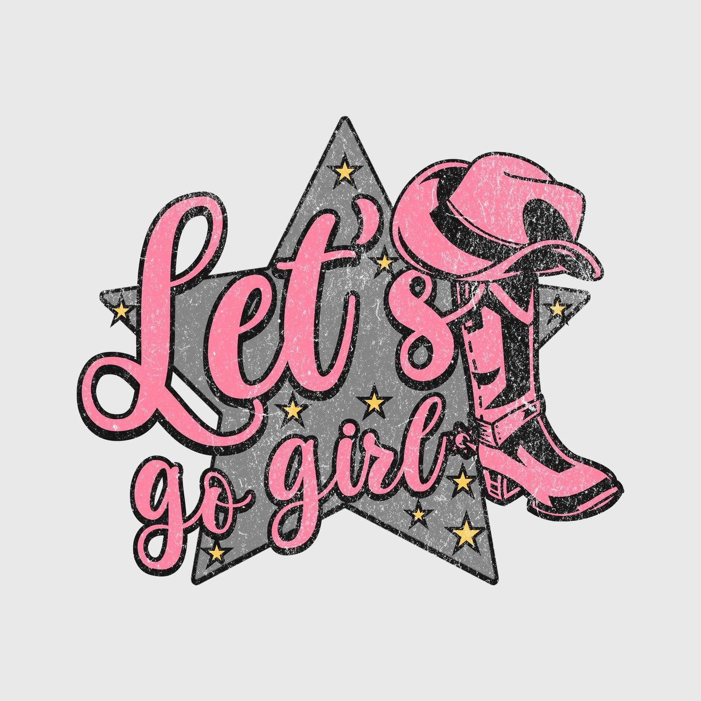 Let’s Go Girl Pink Boots Transfer