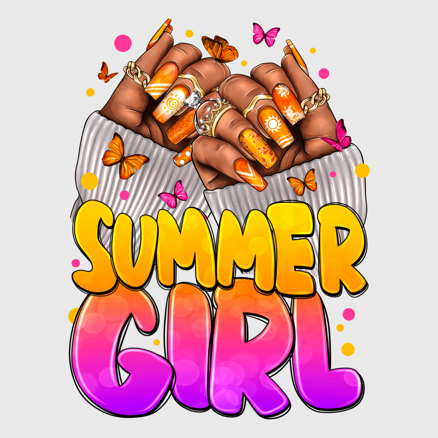 Summer Girl Bold Text Transfer