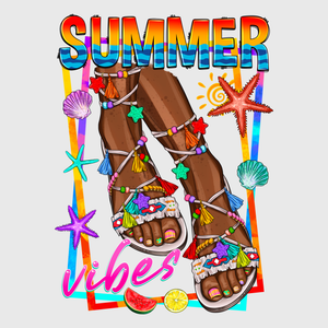 Summer Vibes Sunglass Girl Transfer