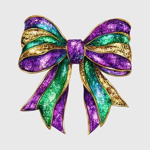 Glittered Mardi Bow Transfer