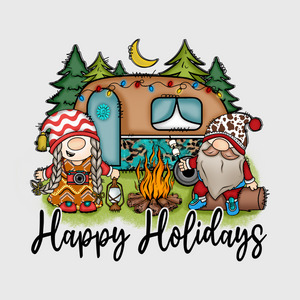 Gnomes Camping Christmas Transfer