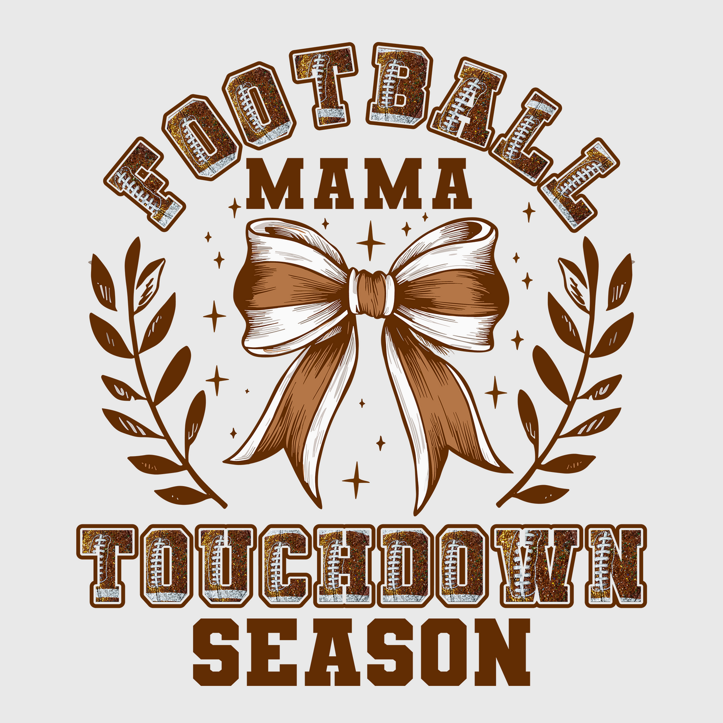 Football Mama Laurel Wreath Transfer