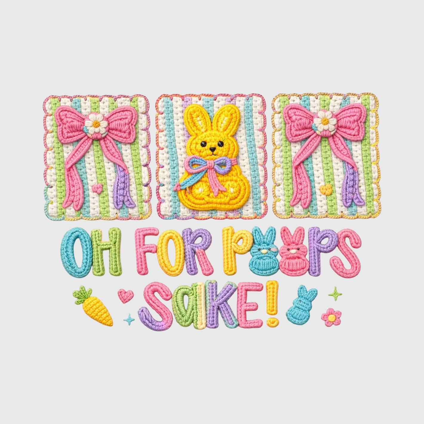 Poppy Stripe Bunny Pop Transfer