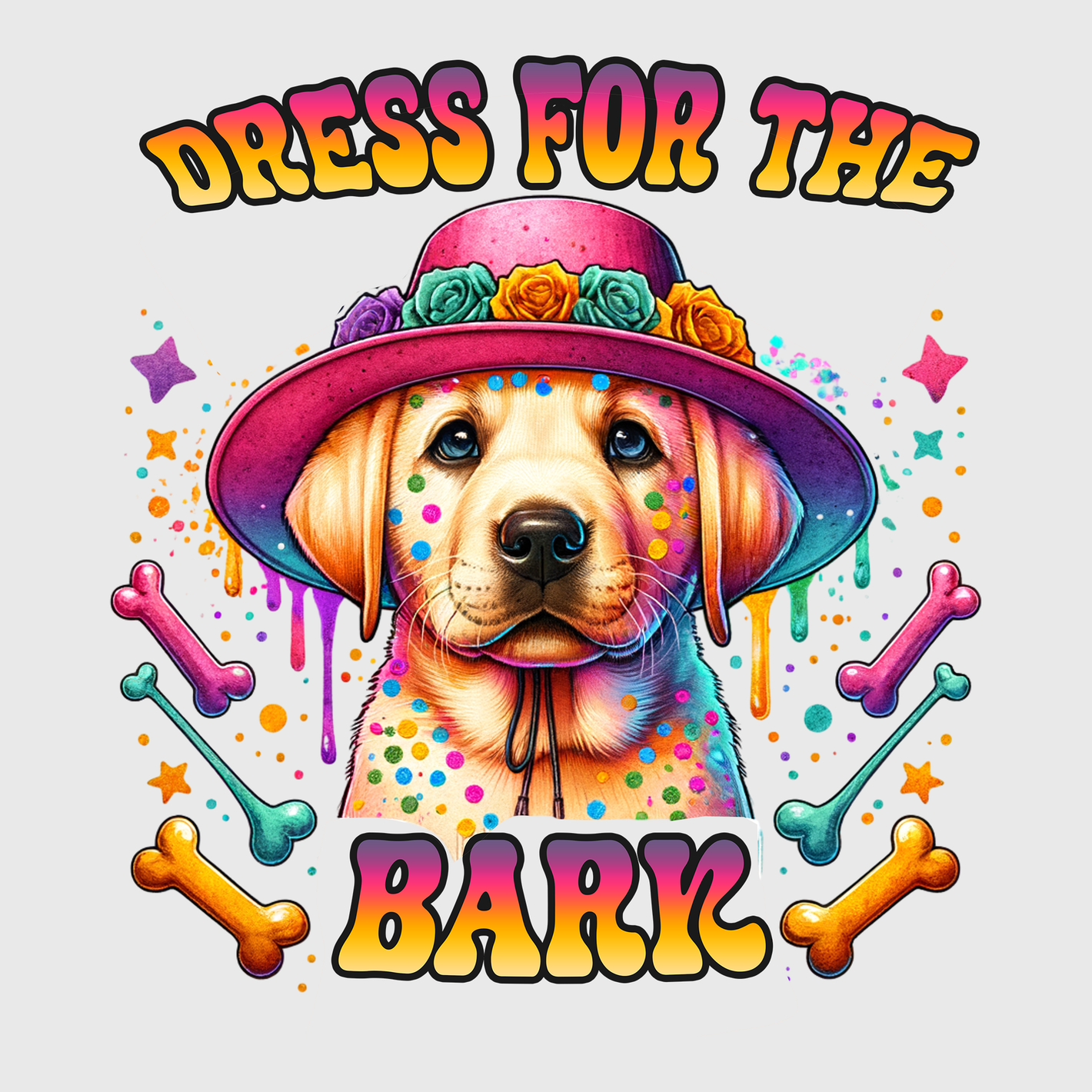 Dress For The Bark Hat-Wearing Dog Transfer