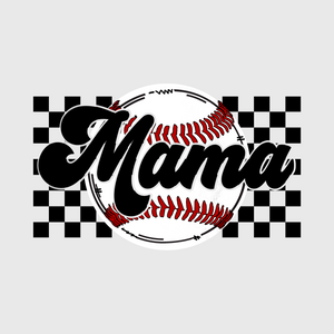 Checkered Baseball Mama Transfer