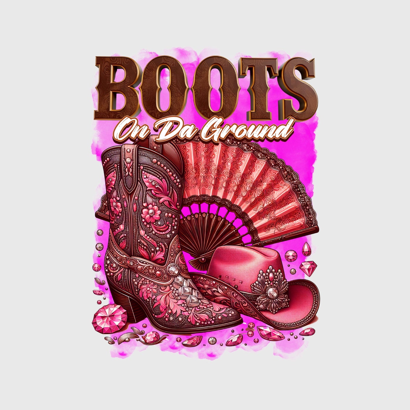 Boots and Flowers Transfer