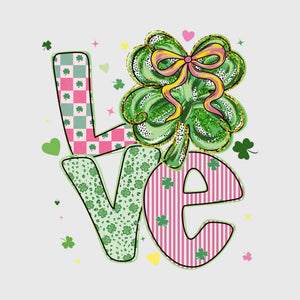 Glitter Clover Love Transfer