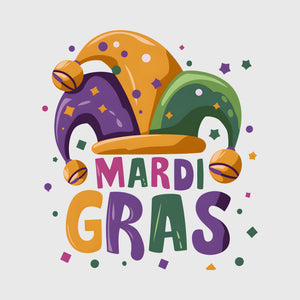 Classic Mardi Gras Hat Transfer
