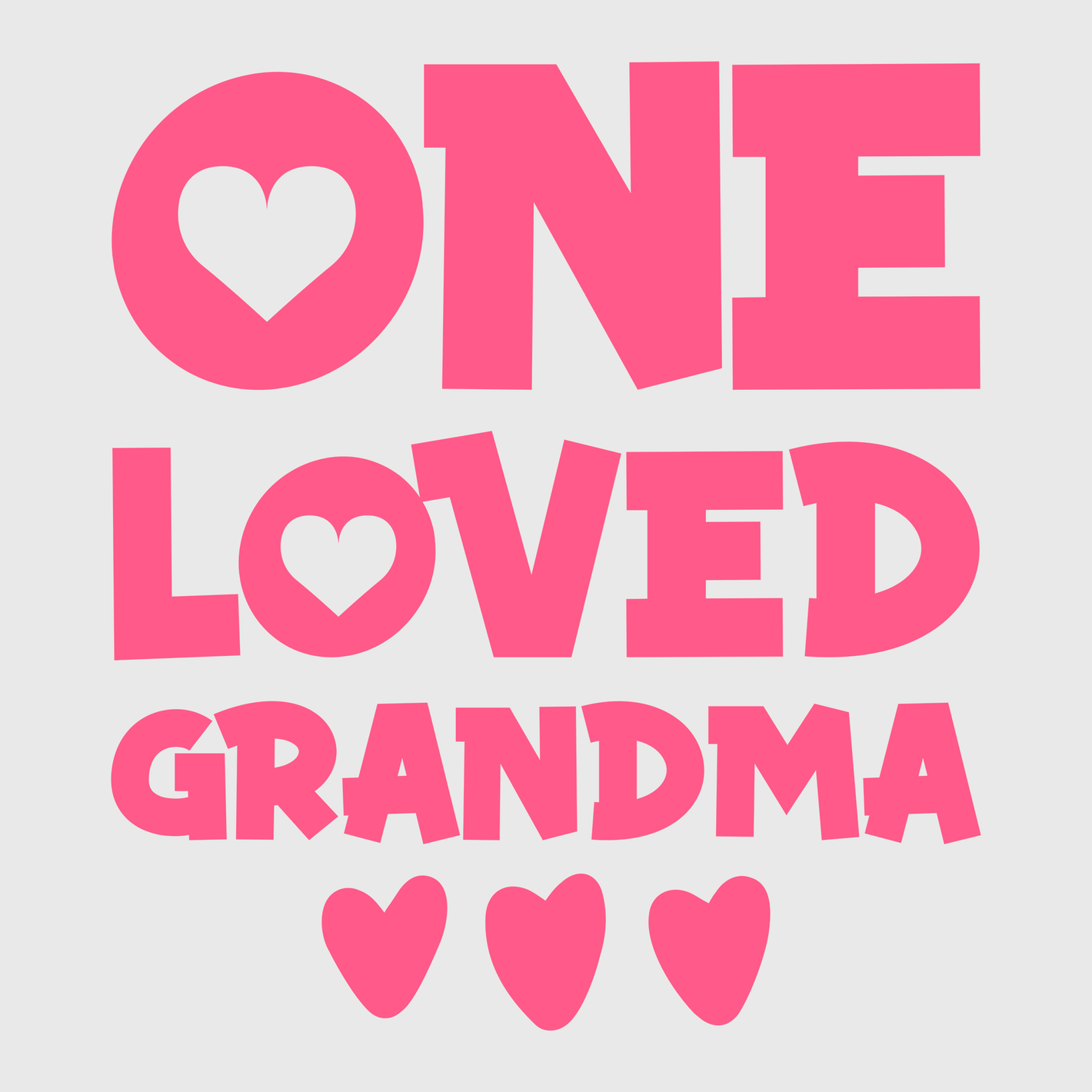 One Loved Grandma Valentine Transfer