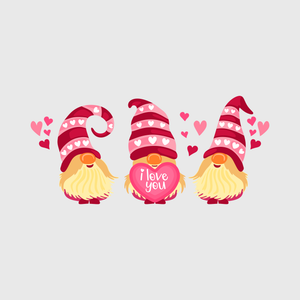 Gnome Love Plaid Heart Transfer