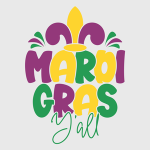 Mardi Gras Mask And Beads Transfer