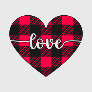 Buffalo Plaid Heart Love Transfer