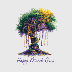 Beaded Tree Mardi Gras Transfer