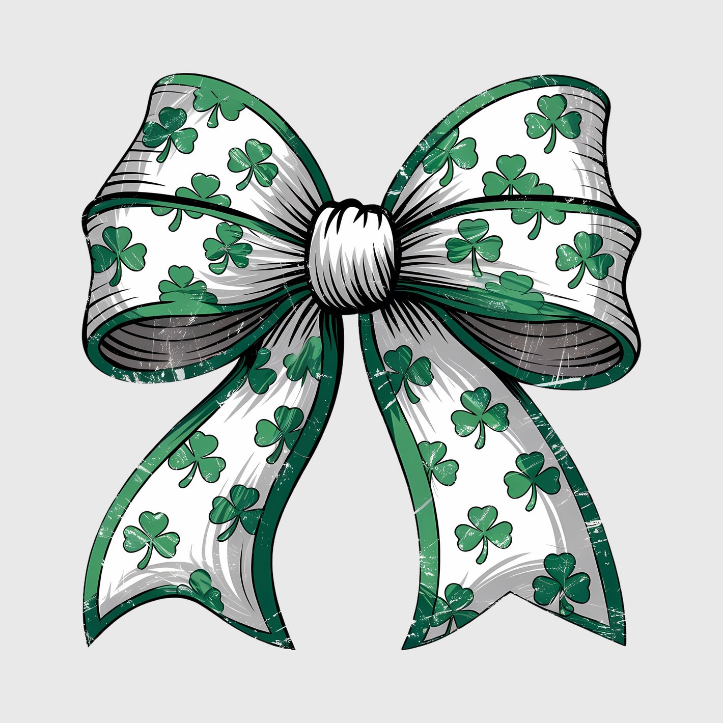 Emerald Shamrock Bow Transfer