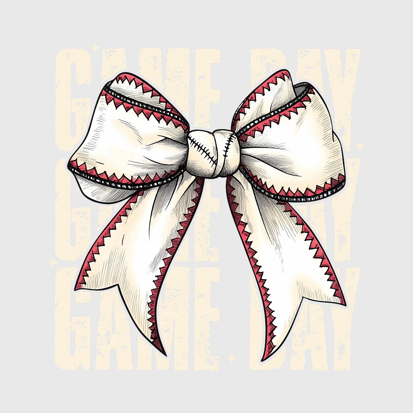 Game Day Stitch Bow Transfer