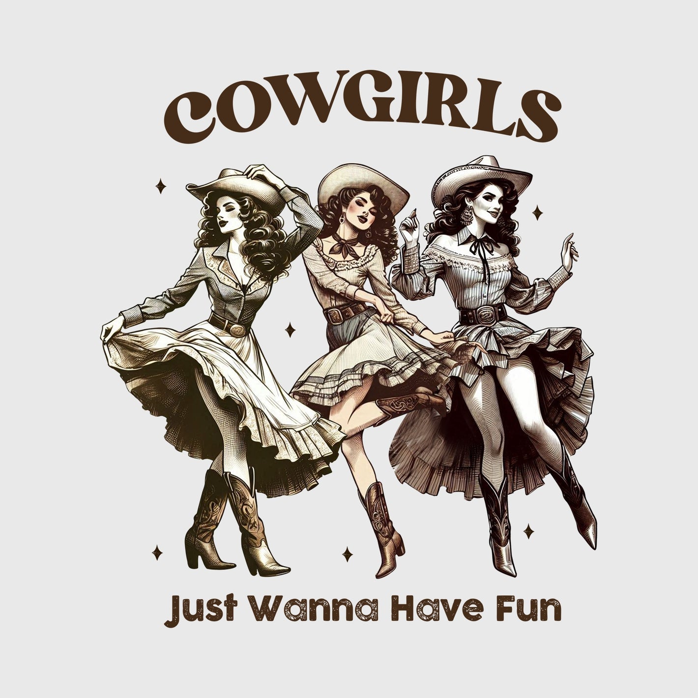 Dancing Cowgirl Trio Transfer