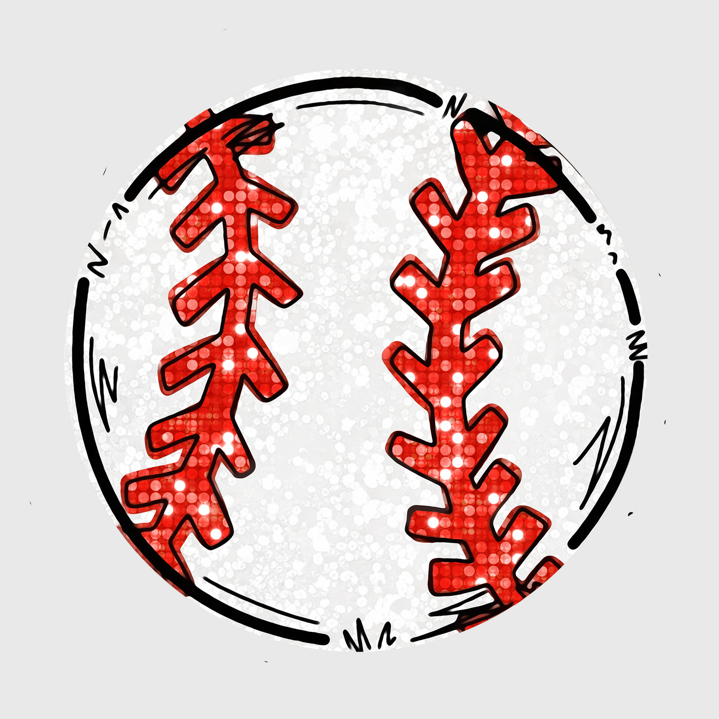 Stitched Baseball Circle Transfer