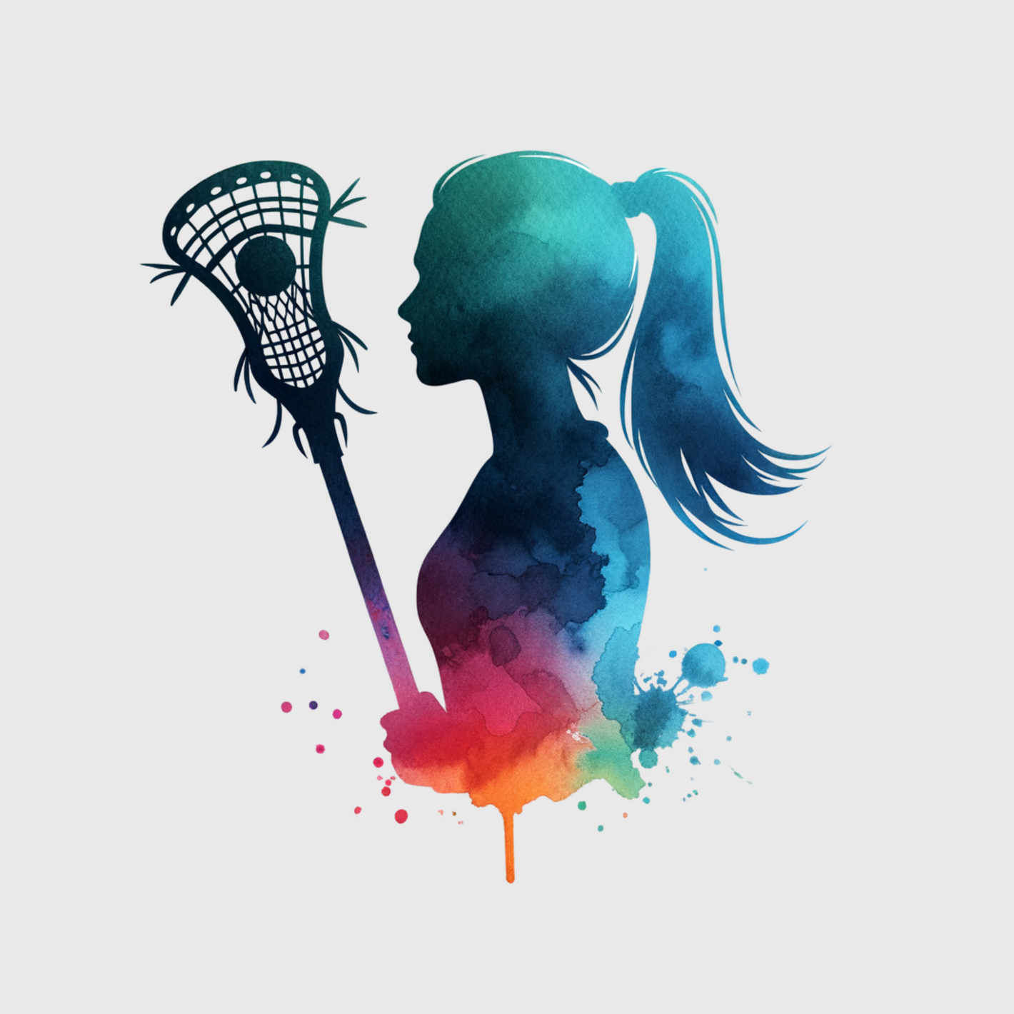 Lacrosse Player Silhouette Transfer