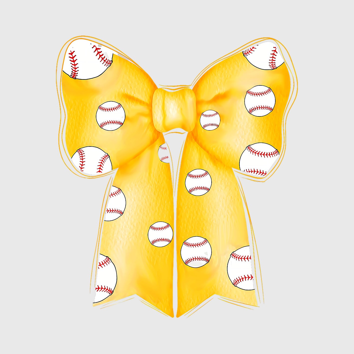 Golden Baseball Bow Transfer