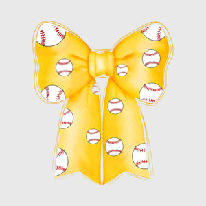 Golden Baseball Bow Transfer