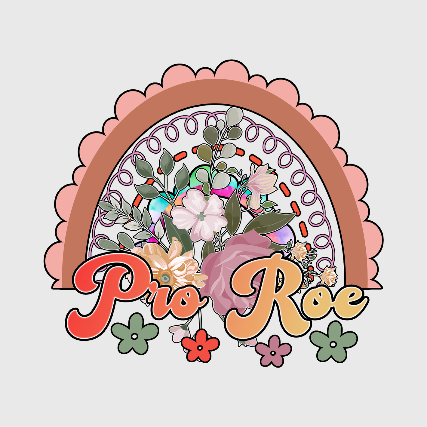 Pro Roe Floral Rainbow Transfer