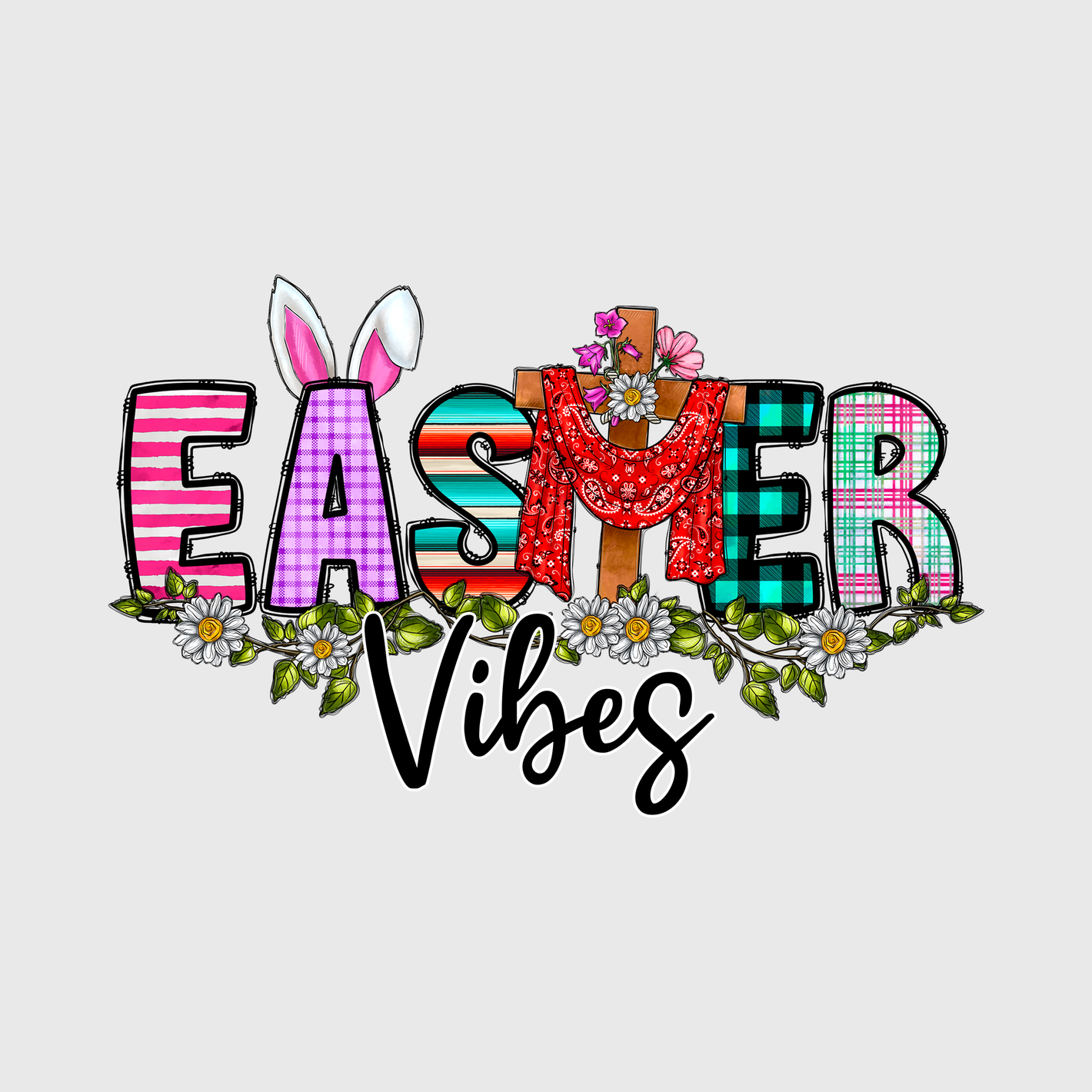 Easter Vibes Floral Transfer