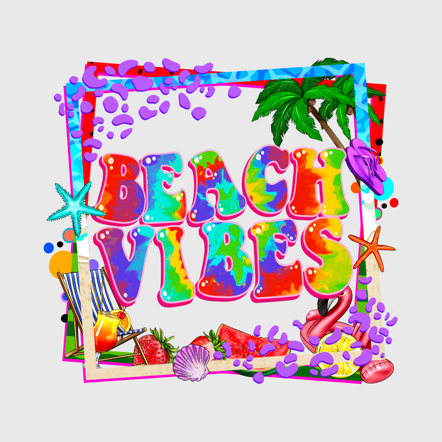 Colorful Beach Vibes Transfer