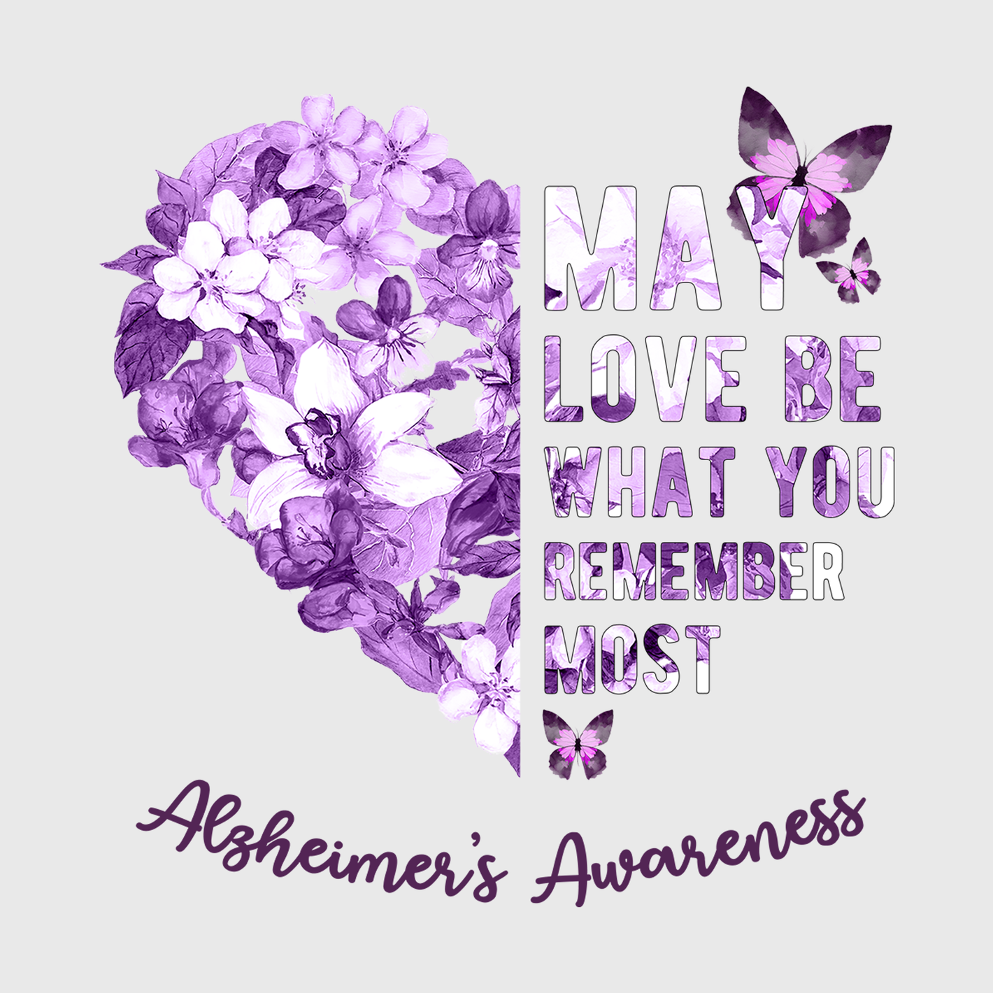 Alzheimer’s Floral Heart Transfer